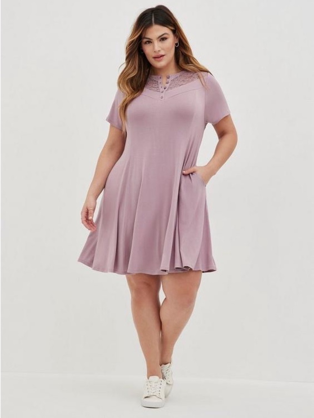 Torrid purple mini super soft trapeze dress, EUC